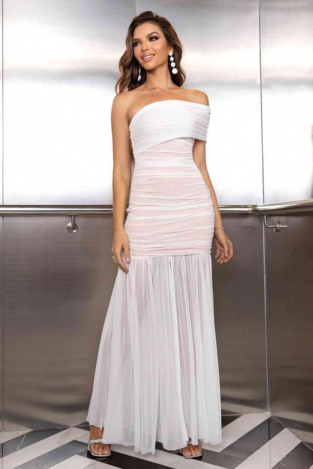 Fashionsarah.com Fashionsarah.com One-Shoulder Ruched Maxi Dress