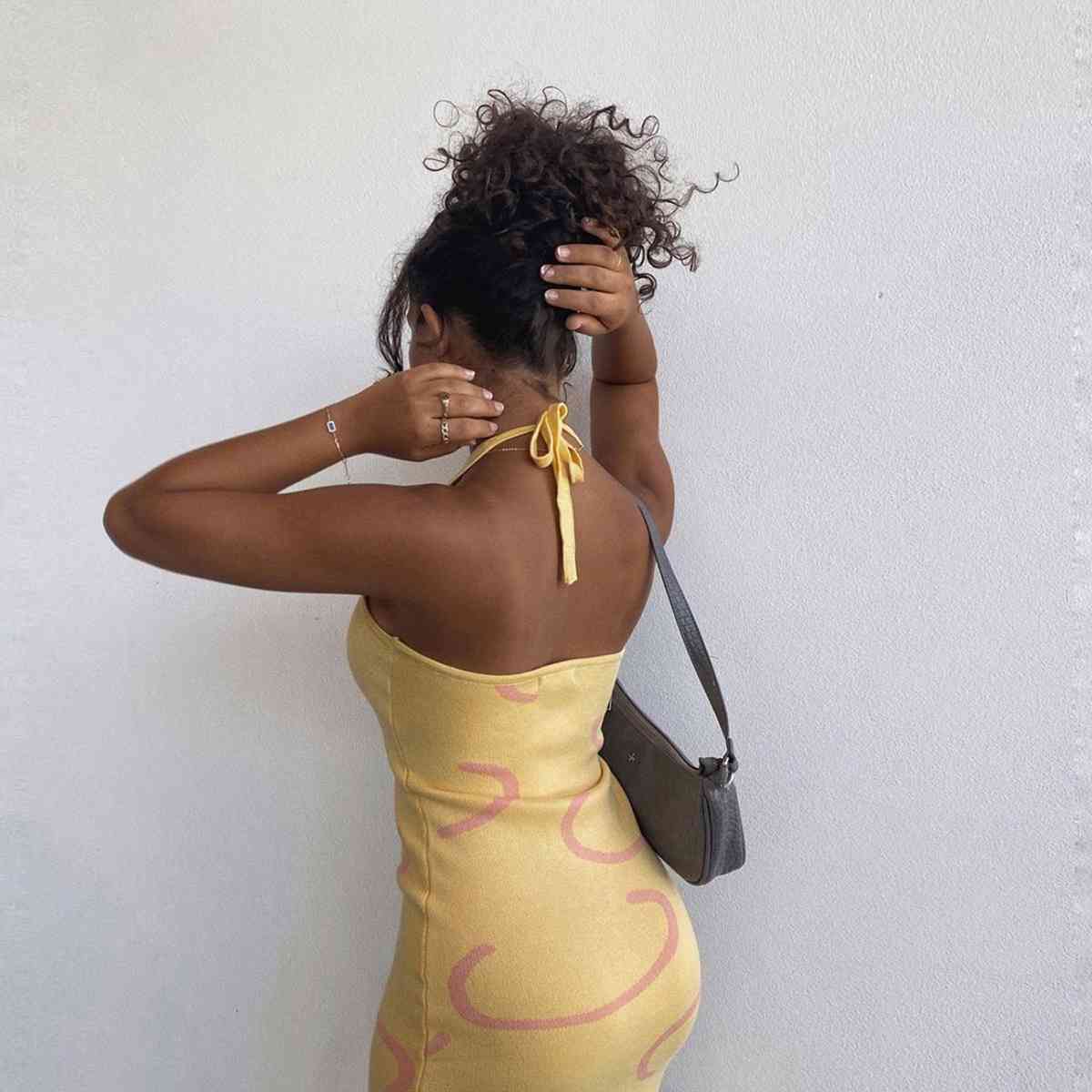 Halter Neck Midi Dress | Fashionsarah.com