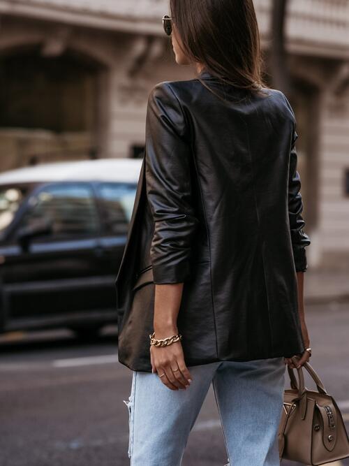 Leather Women Blazer | Fashionsarah.com