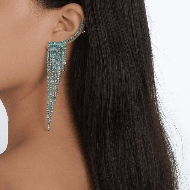 Long Full Rhinestone Earrings | Fashionsarah.com