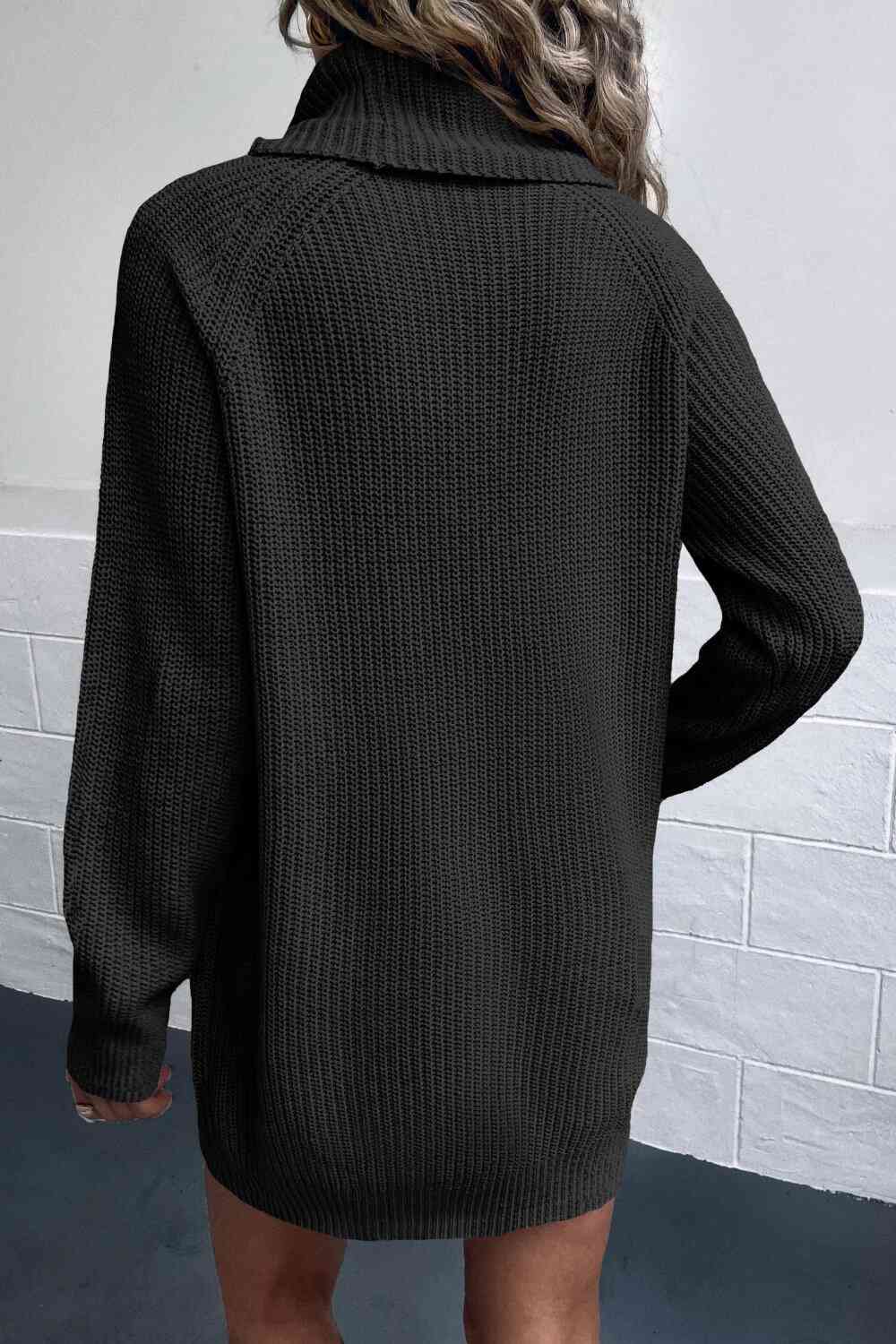 Fashionsarah.com Fashionsarah.com Turtleneck Sweater Dress with Pockets