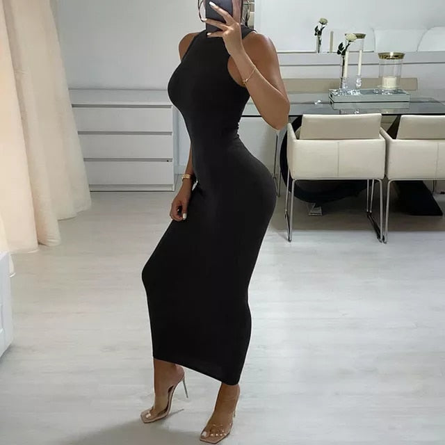 Fashionsarah.com Ribbed Knitted Maxi Dress