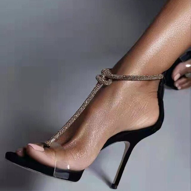 Fashionsarah.com Bling Crystal T-bar Heels