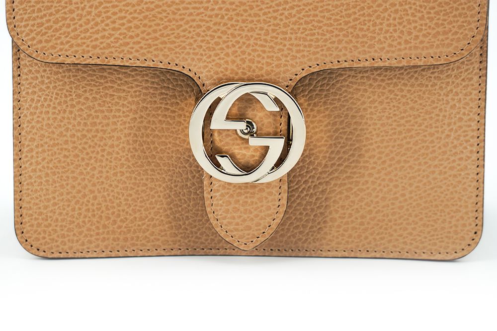 Gucci Beige Calf Leather Dollar Shoulder Bag | Fashionsarah.com