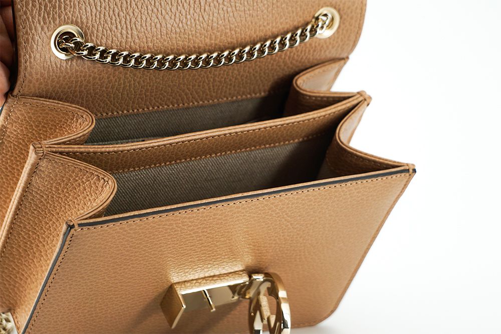 Gucci Beige Calf Leather Dollar Shoulder Bag | Fashionsarah.com