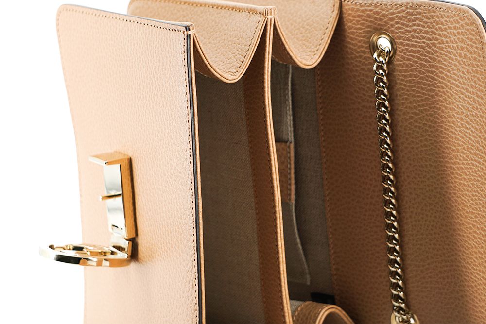 Gucci Beige Calf Leather Dollar Shoulder Bag | Fashionsarah.com