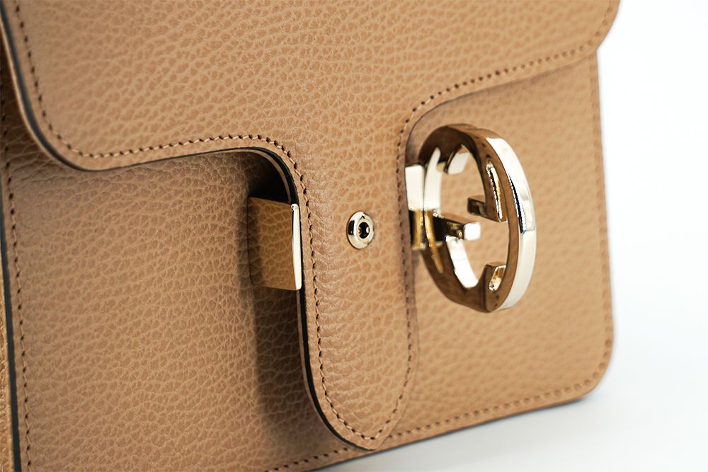 Gucci Beige Calf Leather Dollar Shoulder Bag | Fashionsarah.com