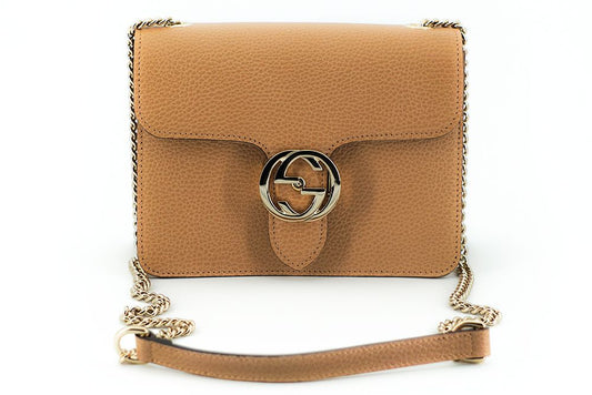 Fashionsarah.com Fashionsarah.com Gucci Beige Calf Leather Dollar Shoulder Bag