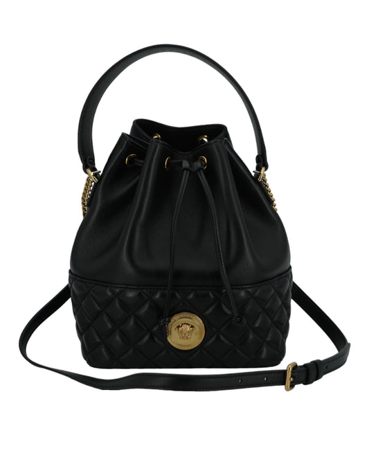 Fashionsarah.com Fashionsarah.com Versace Black Lamb Leather Bucket Shoulder Bag