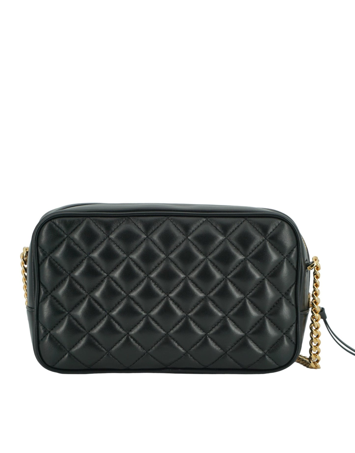 Versace Black Lamb Leather Medium Camera Shoulder Bag | Fashionsarah.com