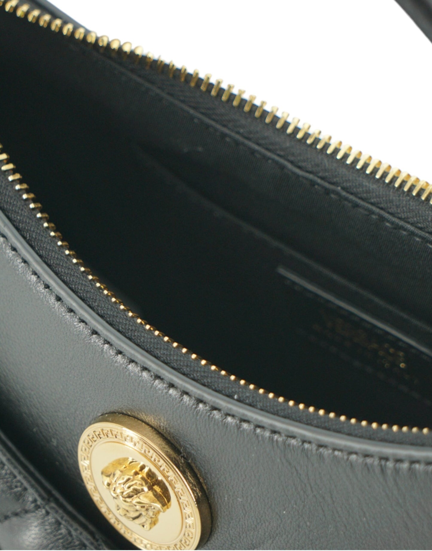 Fashionsarah.com Fashionsarah.com Versace Black Leather Half Moon Shoulder Bag