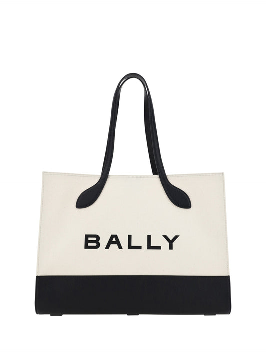 Fashionsarah.com Fashionsarah.com Bally White and Black Leather Tote Shoulder Bag