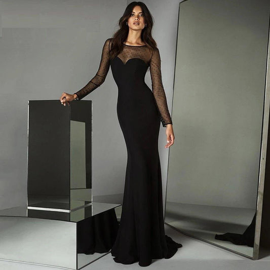 Elegant Black Mermaid Mother of the Bride Dress | Fashionsarah.com