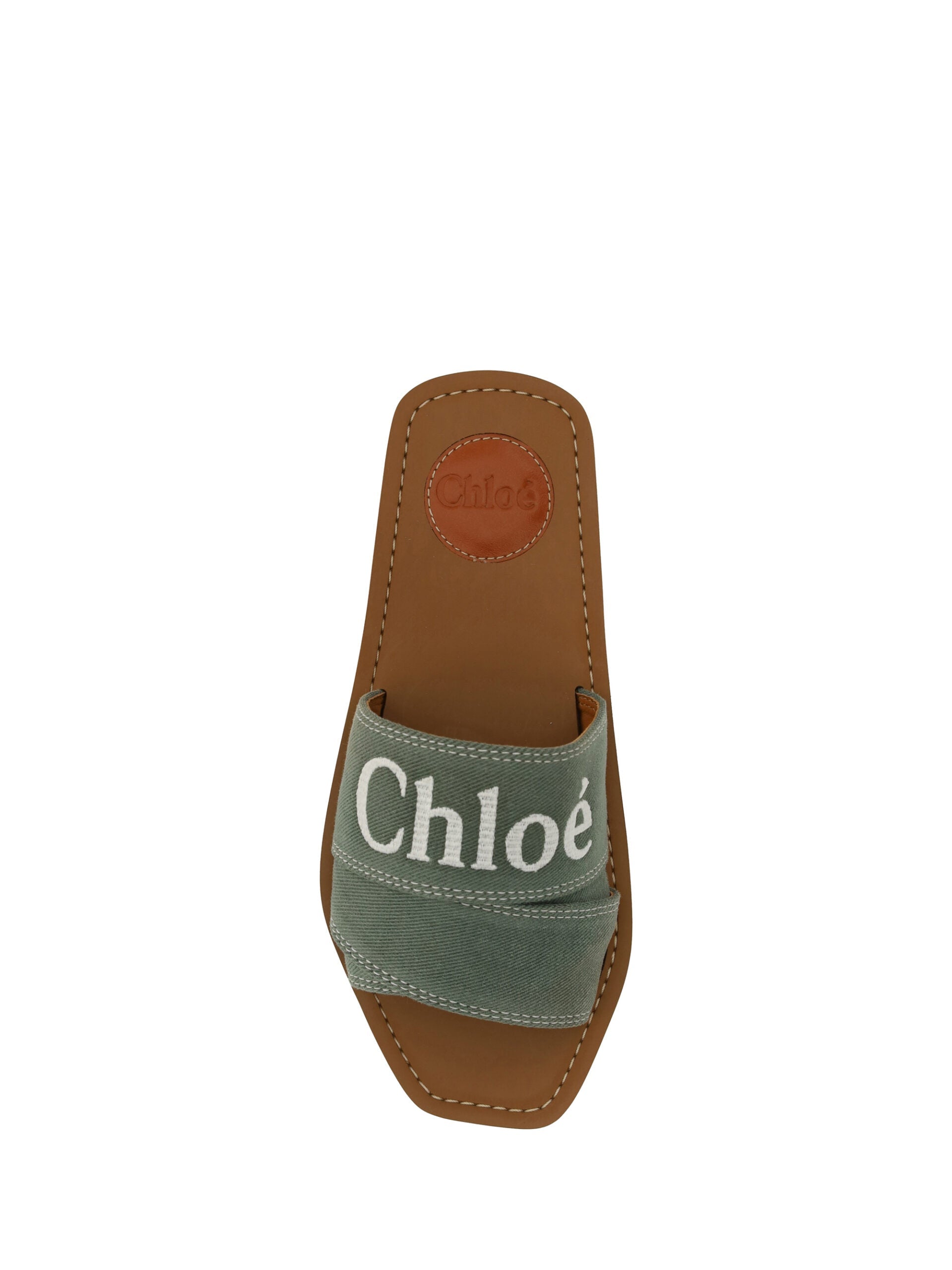 Chloé Forest Green Woody Women Sandals | Fashionsarah.com