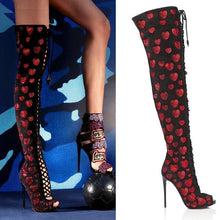 Load image into Gallery viewer, Heart Gladiator High Boots - Fashionsarah.com