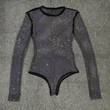 Load image into Gallery viewer, Rhinestone mesh Bodysuit - Fashionsarah.com