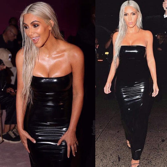 Latex Leather Tube Dress | Fashionsarah.com