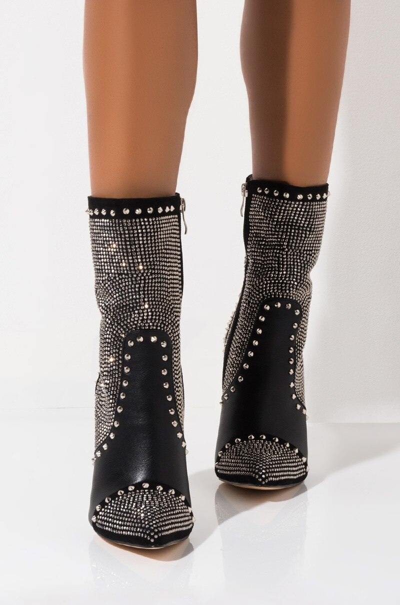 Rock Crystal Ankle Boots | Fashionsarah.com