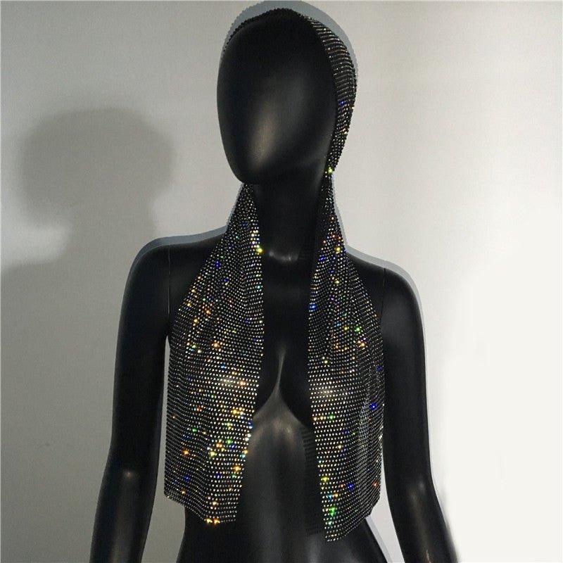 Shiny Rhinestone dress with Scarf | Fashionsarah.com