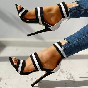 Mixed Gladiator Heels - Fashionsarah.com