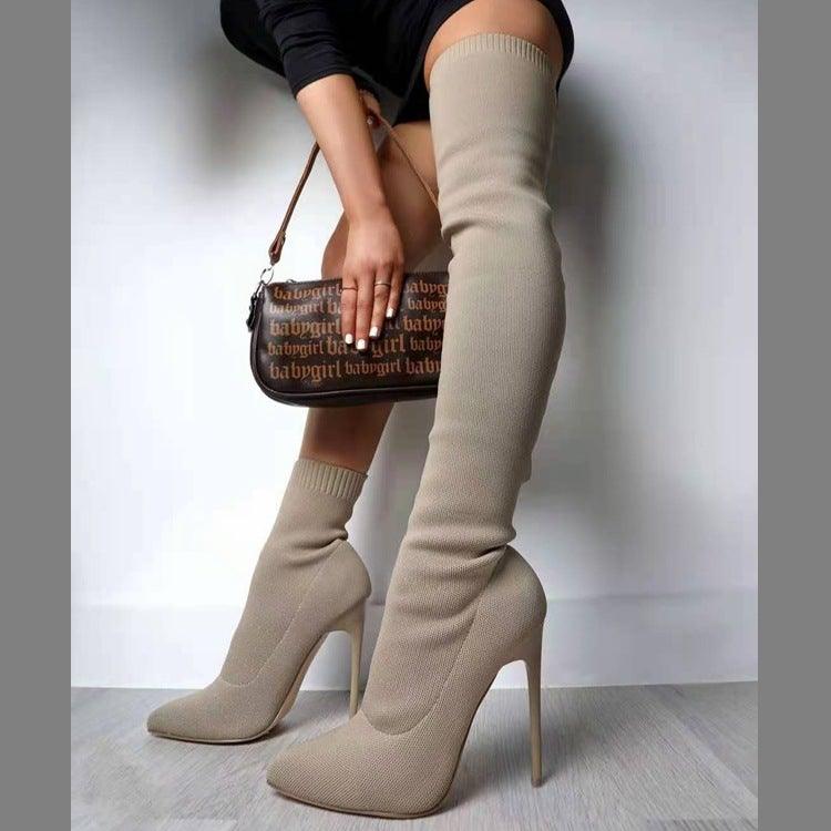 Over the Knee Knitting Boots | Fashionsarah.com