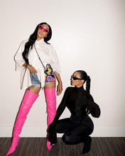 Load image into Gallery viewer, Pink Over the Knee Leather Boots - Fashionsarah.com