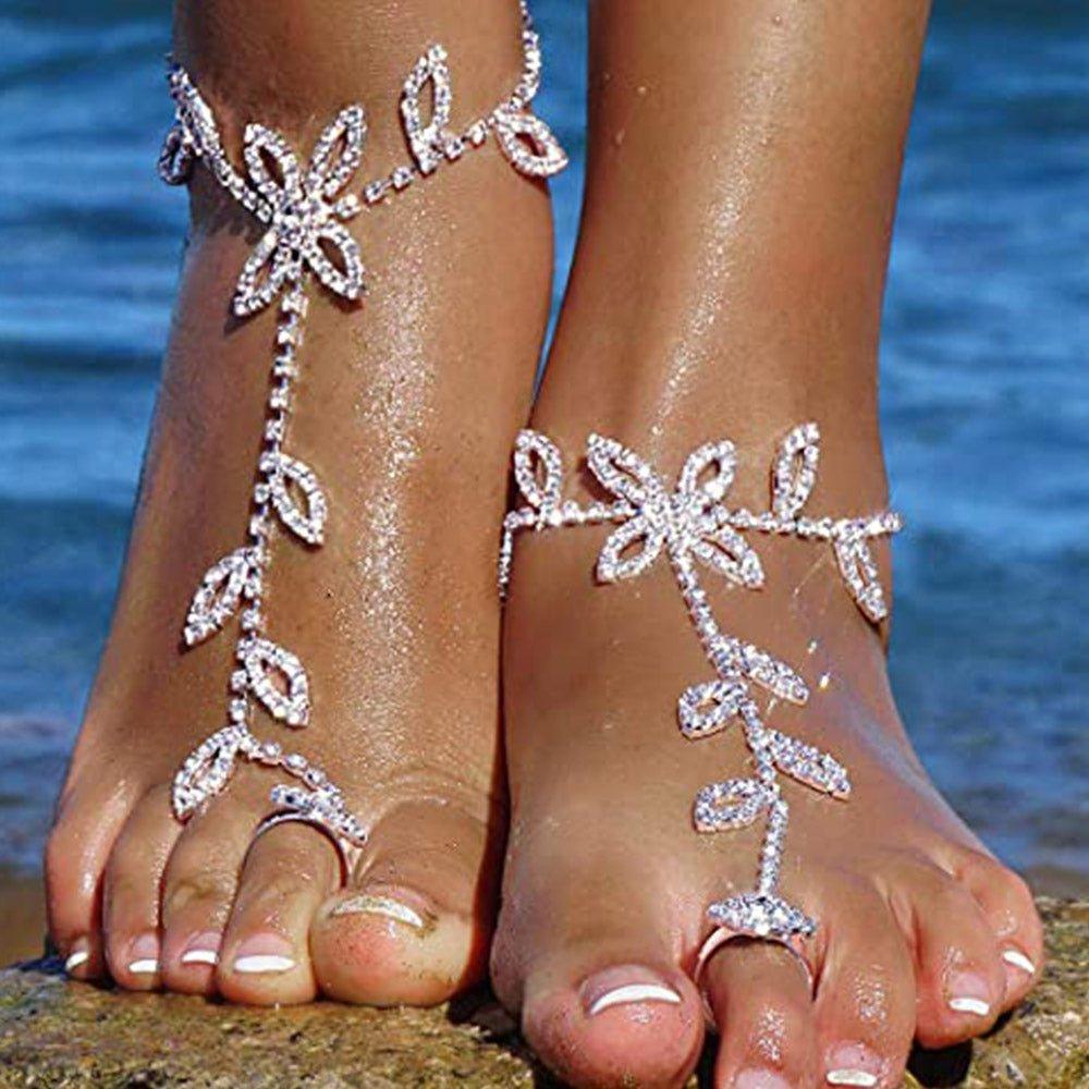 Fashionsarah.com Luxury Leaf Finger Anklet
