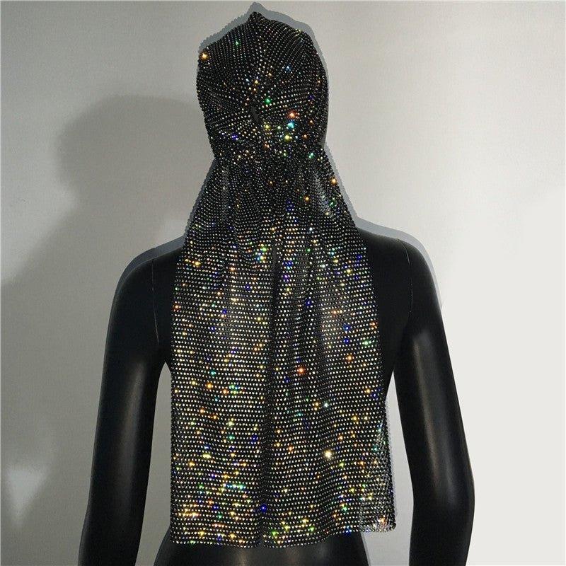 Shiny Rhinestone dress with Scarf | Fashionsarah.com