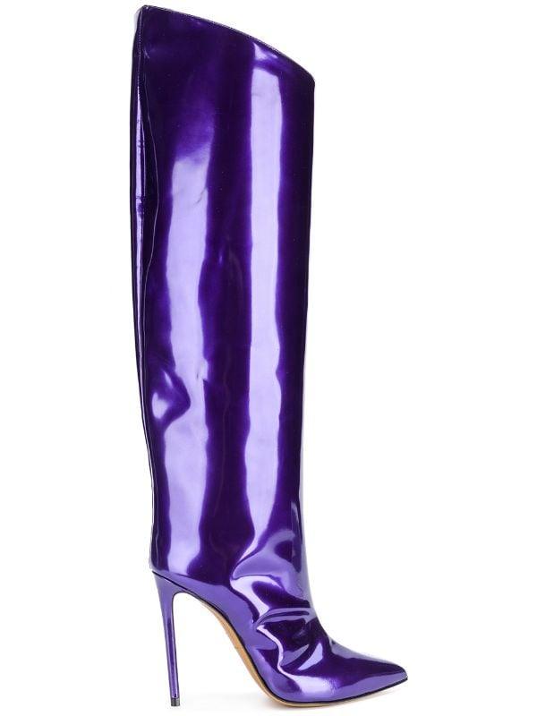 Metallic Leather Stiletto Boots | Fashionsarah.com