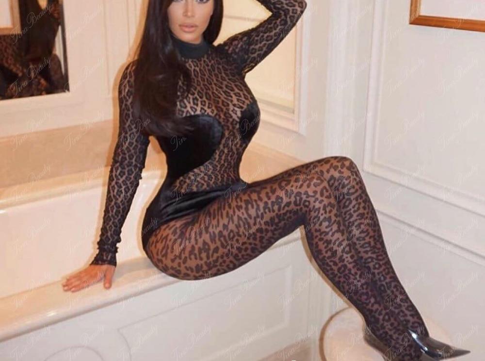 Kim's Animal Sexy Mesh Jumpsuit 