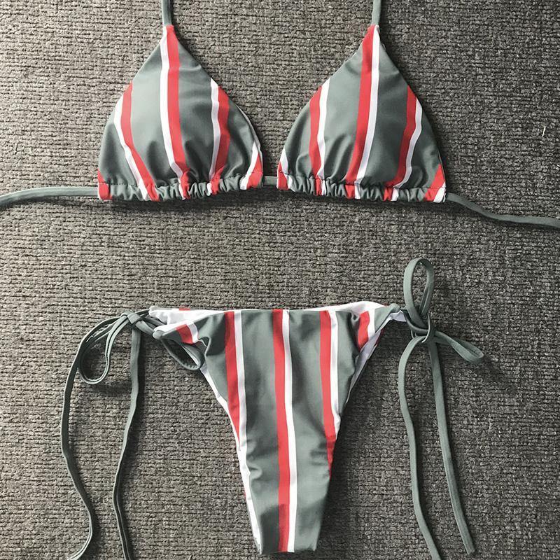 Fashionsarah.com Triangle Striped Bikinis