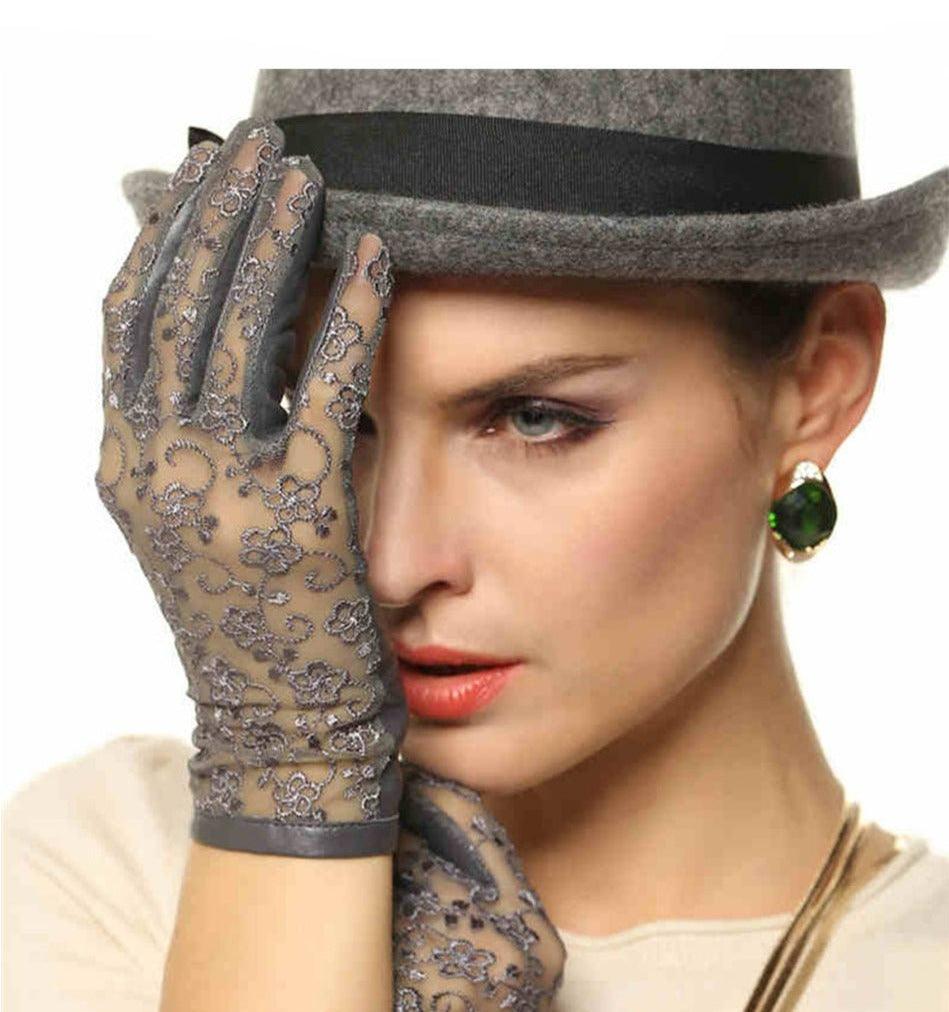 Leather Lace bow Gloves | Fashionsarah.com