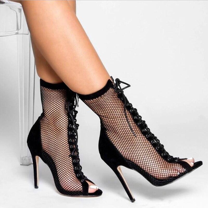 Lace Up Peep Toe Heels | Fashionsarah.com