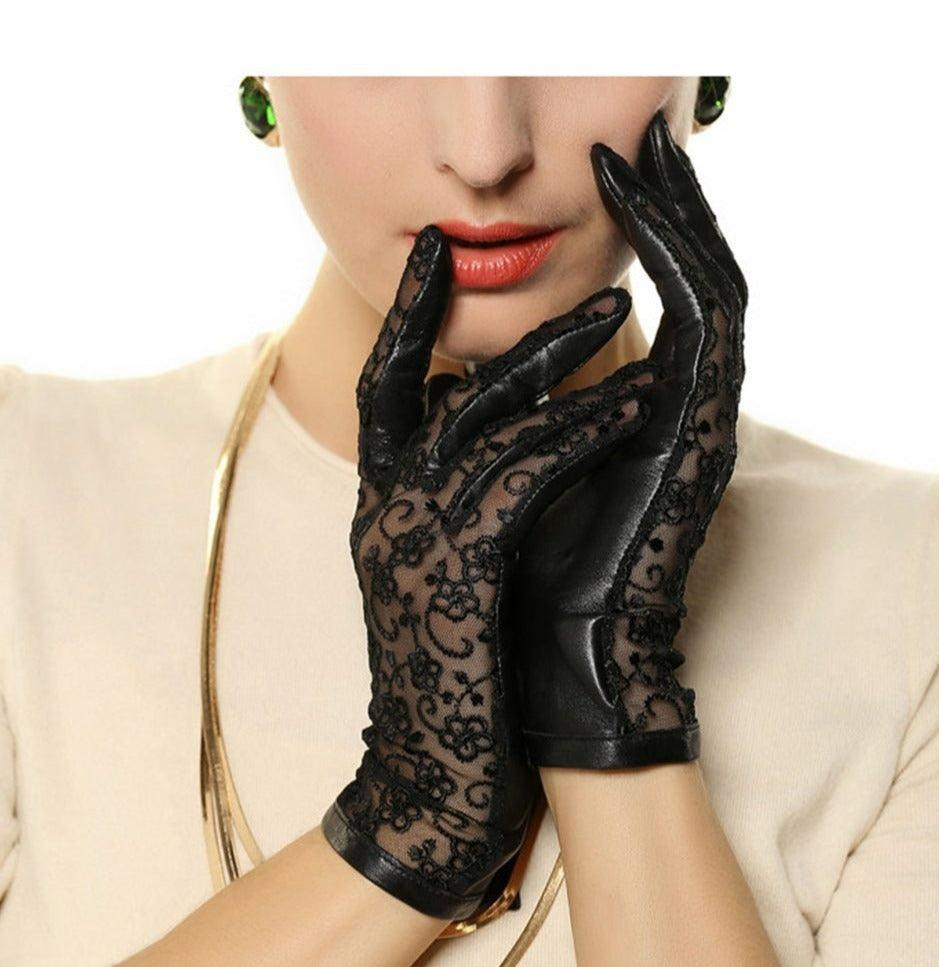 Leather Lace bow Gloves | Fashionsarah.com