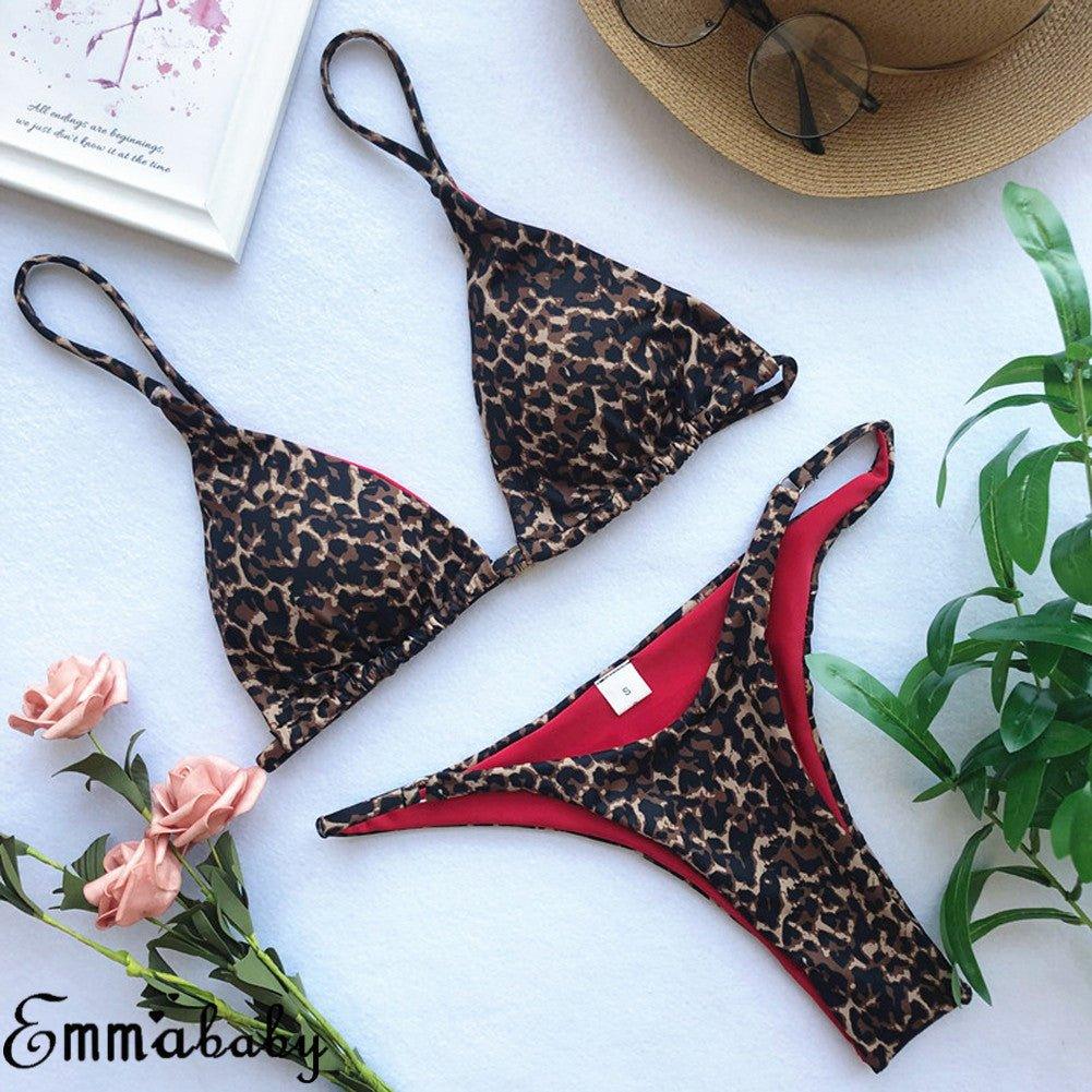 Leopard Padded Bikini Set | Fashionsarah.com