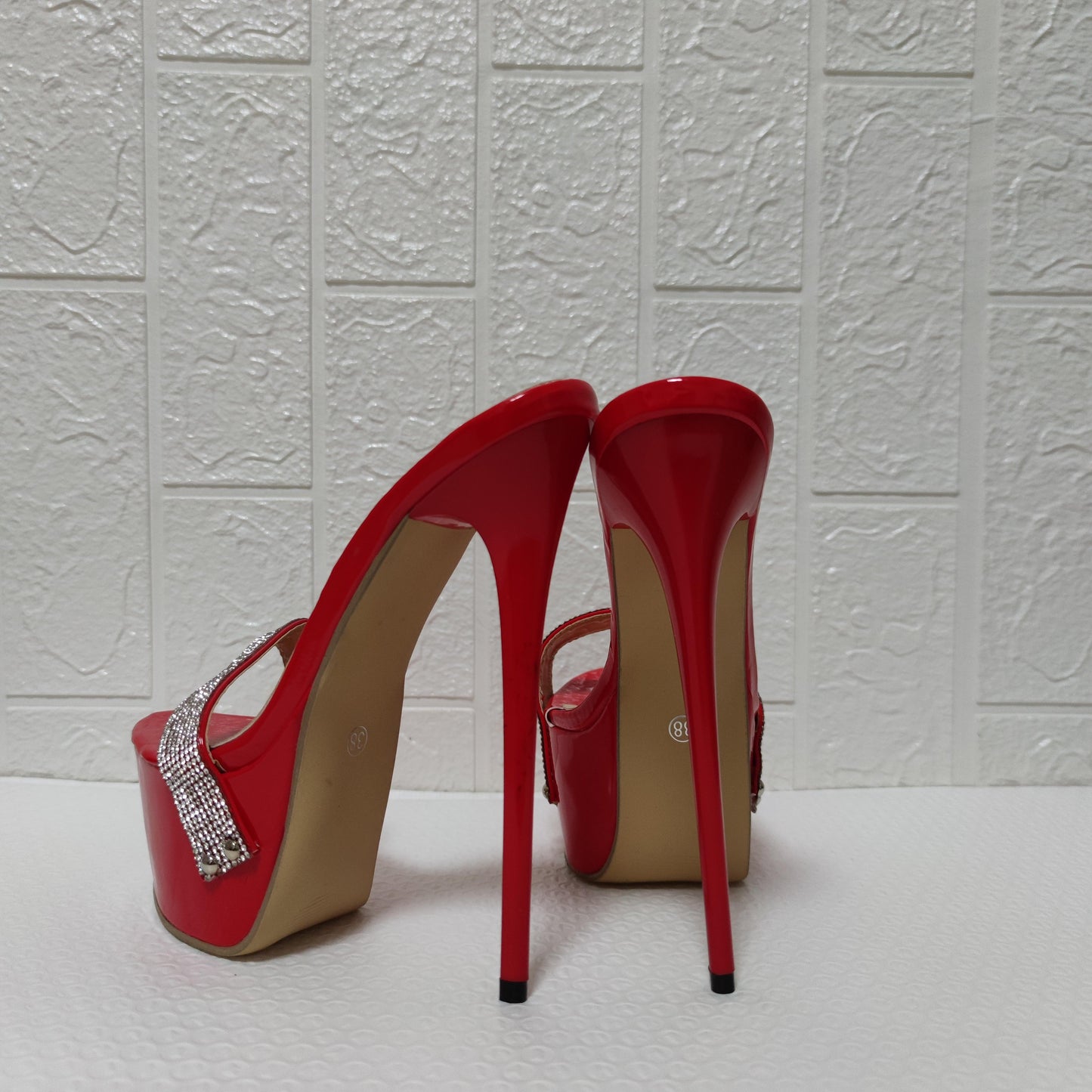 Fashionsarah.com Red Rose High Heels Platforms