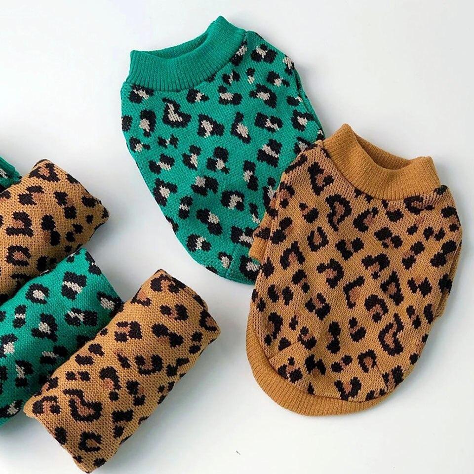 Fashionsarah.com Leopard Knitted Puppy Wool Top