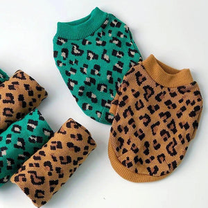 Leopard Knitted Puppy Sweater - Fashionsarah.com
