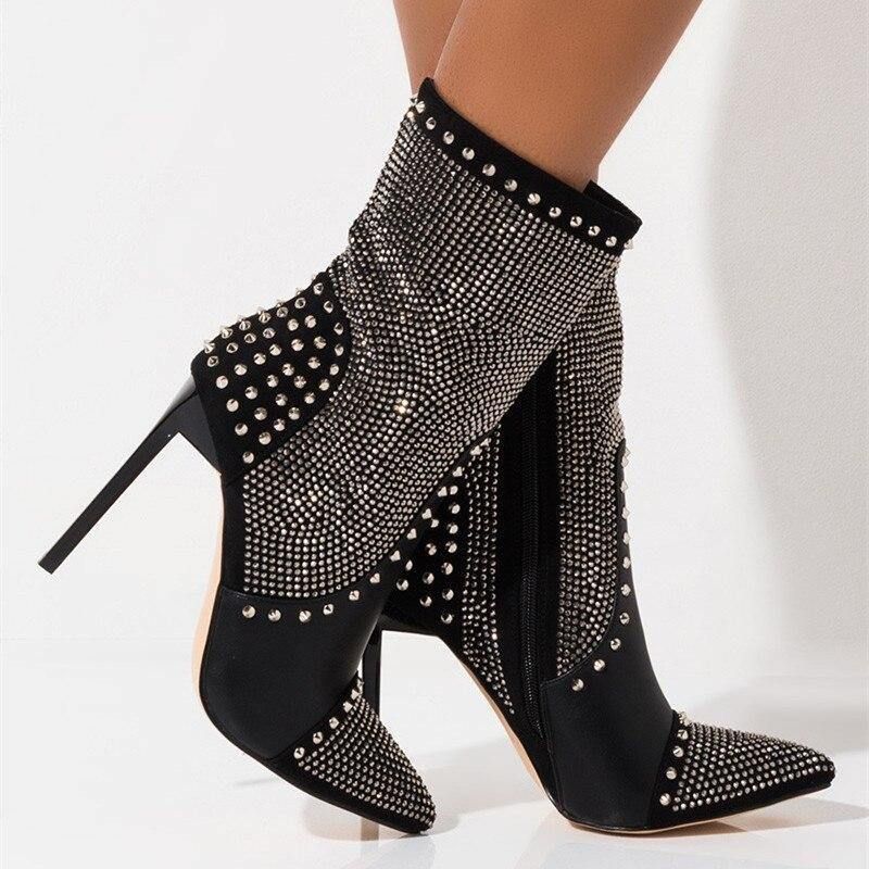 Rock Crystal Ankle Boots | Fashionsarah.com