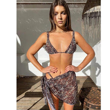 Load image into Gallery viewer, Leopard Bikini with Cover Up - Fashionsarah.com