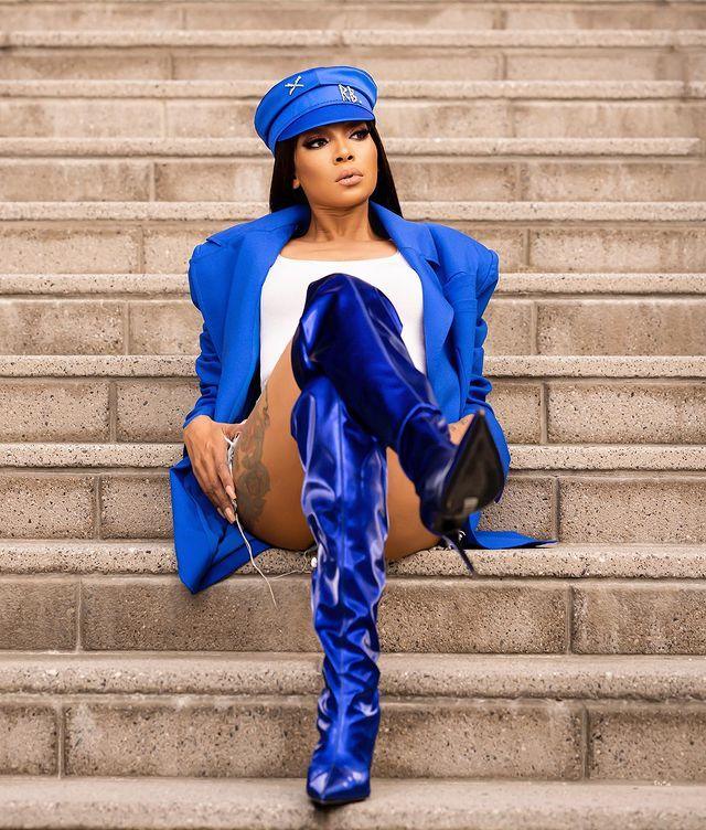 Blue Over the Knee Leather Boots - Fashionsarah.com