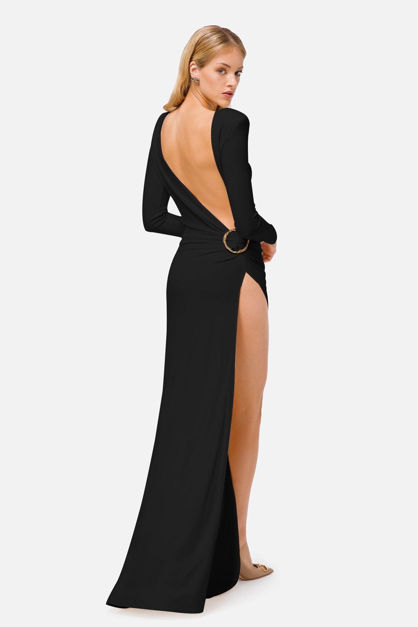 Fashionsarah.com Side Slit Backless Dress