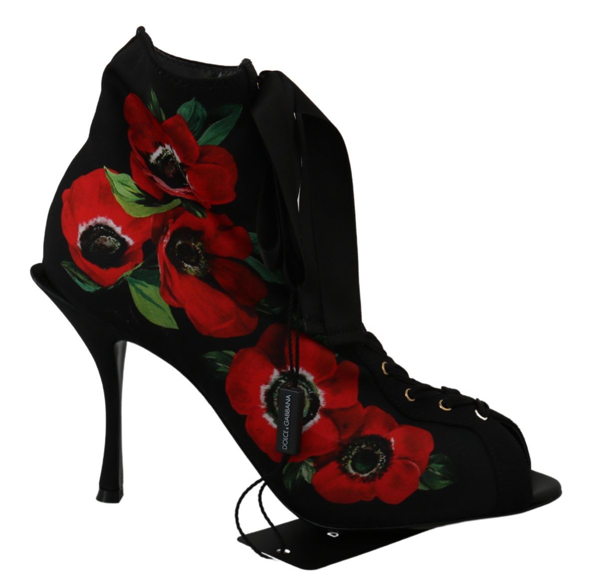 Fashionsarah.com Fashionsarah.com Dolce & Gabbana Black Red Roses Ankle Boots