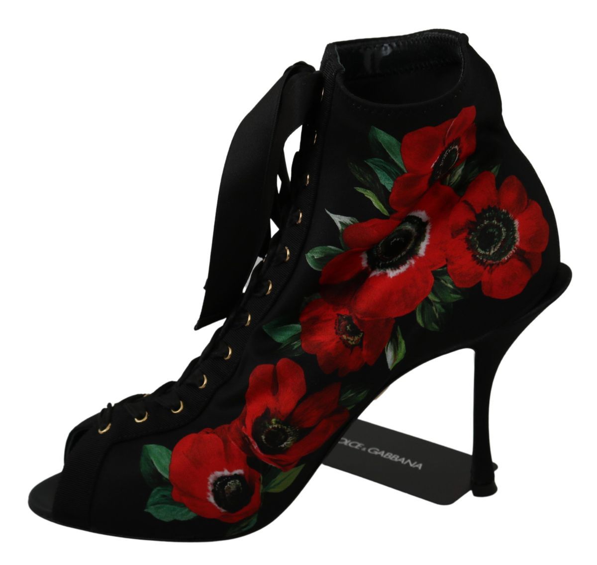 Fashionsarah.com Fashionsarah.com Dolce & Gabbana Black Red Roses Ankle Boots