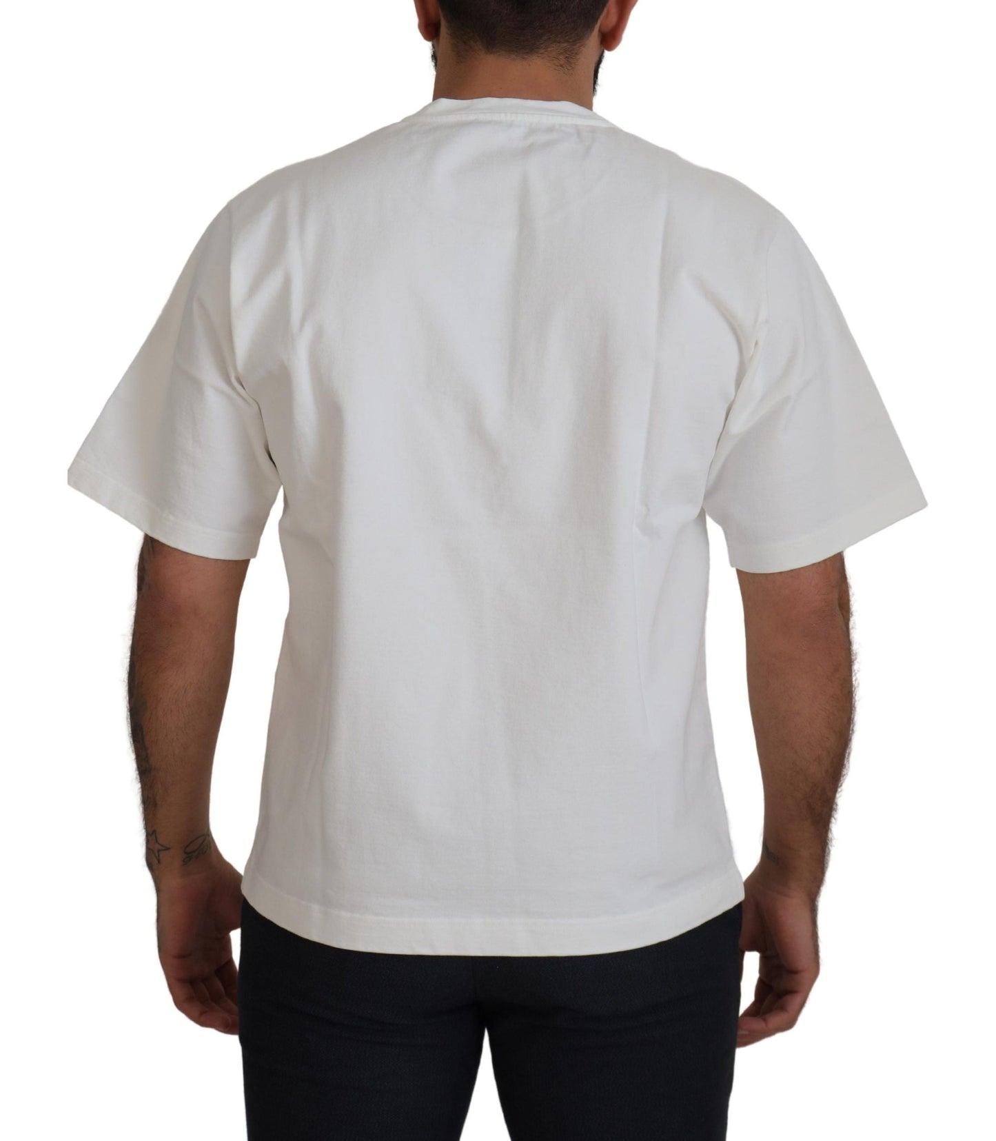 Fashionsarah.com Fashionsarah.com Dolce & Gabbana White Amor Cotton Crewneck  T-shirt