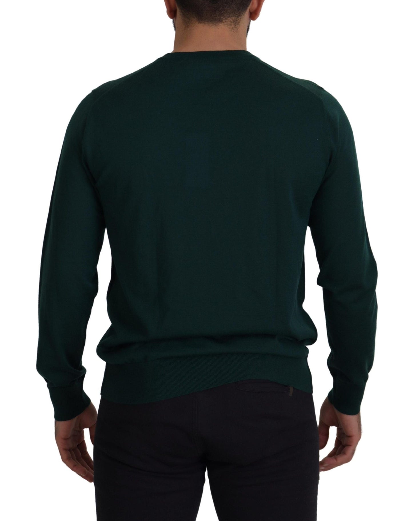 Fashionsarah.com Fashionsarah.com Dolce & Gabbana Green Cashmere Crewneck Pullover Sweater