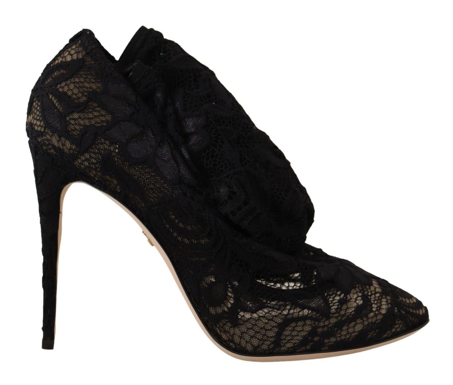 Fashionsarah.com Fashionsarah.com Dolce & Gabbana Black Stretch Socks Taormina Lace Boots