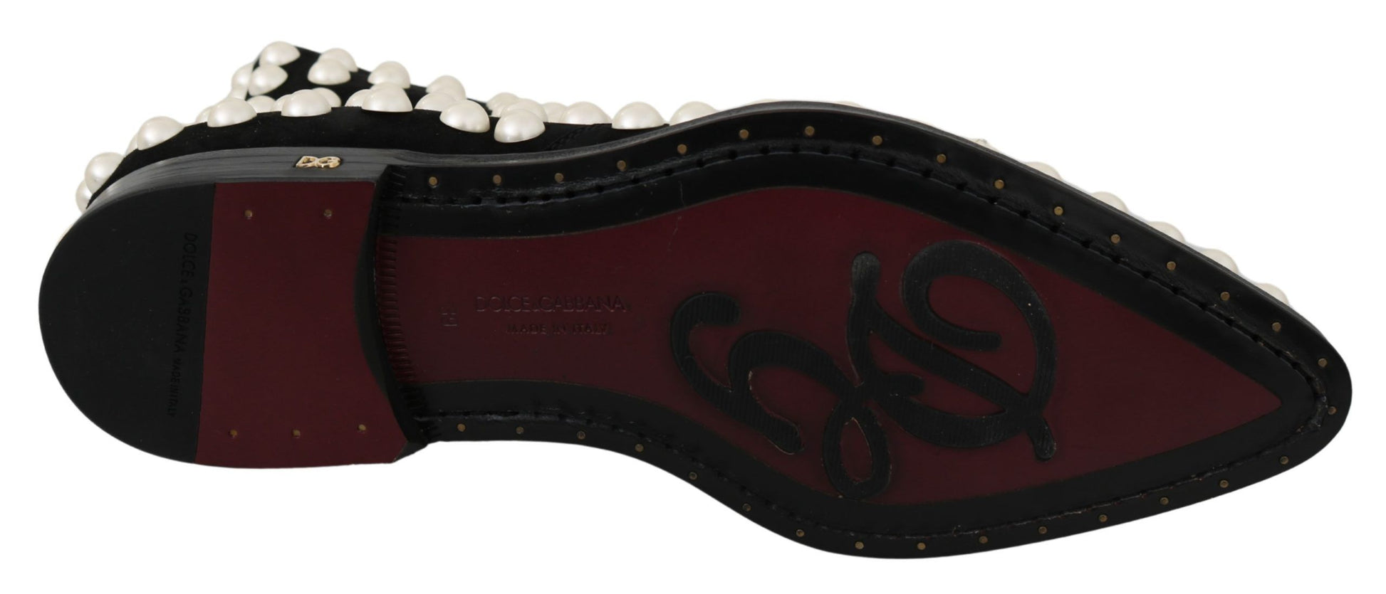 Fashionsarah.com Fashionsarah.com Dolce & Gabbana Black Suede Pearl Studs Boots Shoes