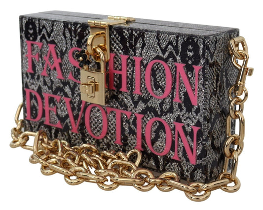 Fashionsarah.com Fashionsarah.com Dolce & Gabbana Gray Fashion Devotion Clutch Plexi SICILY BOX Purse