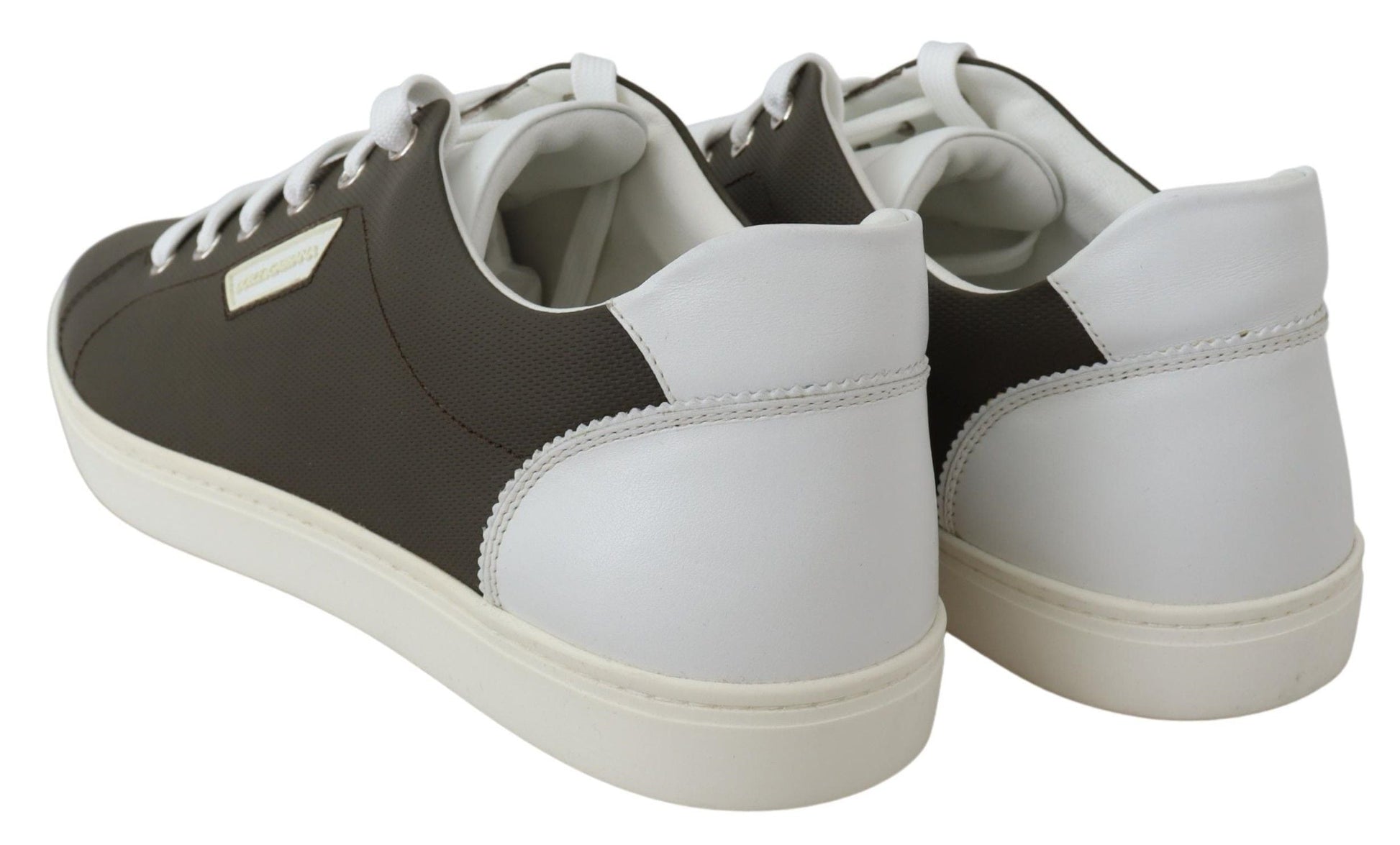 Dolce & Gabbana White Green Leather Low Top Sneakers Shoes | Fashionsarah.com